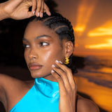 1970s Wavy Zig Zag Hoops 1970s Wavy Zig Zag Hoops on a model during the sunset on a beach