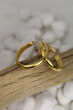 1970s Small Gold Matte Sleek Hoops 1970s Small Gold Matte Sleek Hoops