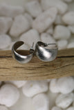1970s Brushed Chubby Rhodium Hoops 1970s Brushed Chubby Rhodium Hoops