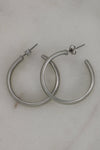 1970s Small Rhodium Sleek Hoops