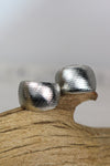 1970s Brushed Chubby Rhodium Hoops