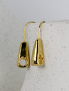 1970s Zipper Dangle Gold Earrings