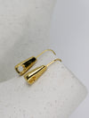 1970s Zipper Dangle Gold Earrings