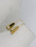 1970s Zipper Dangle Gold Earrings