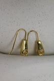 1970s Zipper Dangle Gold Earrings