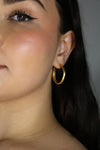 1970s Small Gold Matte Sleek Hoops