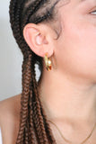 1970s Small Gold Matte Sleek Hoops