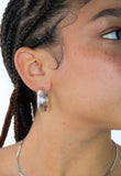 1970s Embossed Hoops in Rhodium