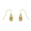 1970s Zipper Dangle Gold Earrings