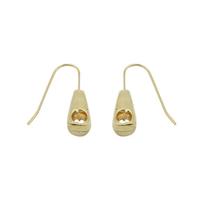 Zipper Dangle Gold Earrings