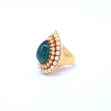 KJL Emerald & Pearl Cocktail Ring