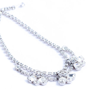Crystal Adjustable Collar Necklace Weiss 