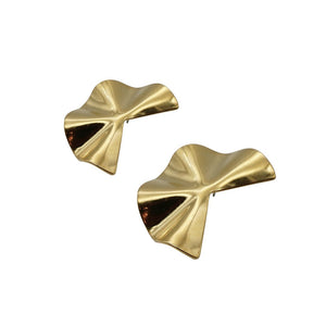 Pac-Man Wavy Earrings in Gold Plated 