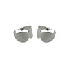 Double Scallop Rhodium Matte Earrings