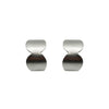 Double Scallop Rhodium Matte Earrings