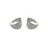 Double Scallop Rhodium Matte Earrings