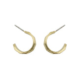 Retro Textured Chubby Gold Hoops
