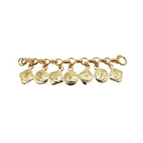 Vintage 1990s Gold Plated Chanel Gilt Oval Domes Charm Bracelet
