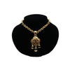 1990s Chanel Onyx Quatrefoil Logo Pendant Necklace