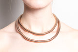Vintage Rose Gold Double Snake Chain Necklace
