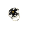 2002 Chanel Lucite Acrylic Black Flower Ring