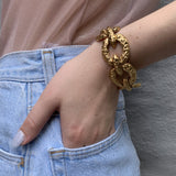 1970s Gold Plated Nugget Bracelet