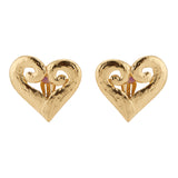 YSL Gold Swirl Heart Earrings
