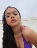 1970s Small Gold Matte Sleek Hoops