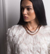 Rose Gold 1980s Vintage Double Snake Chain Necklace